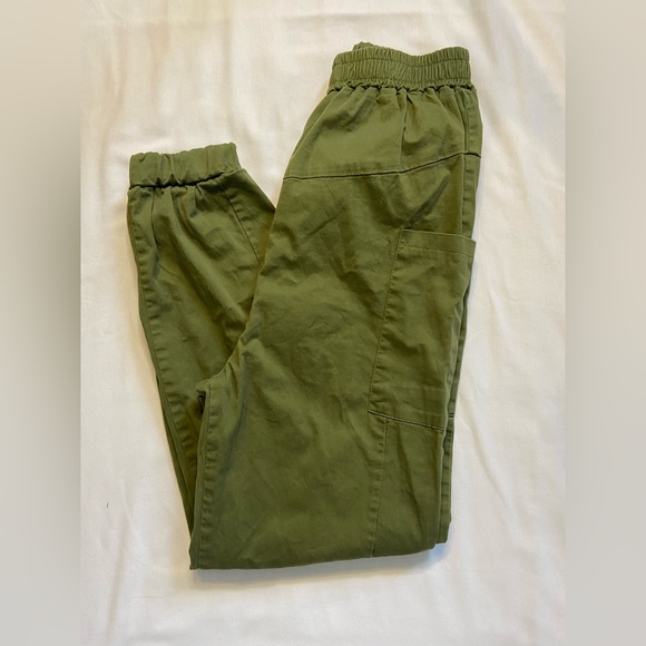 Olive Green Cargo Joggers - Picture 1 of 2